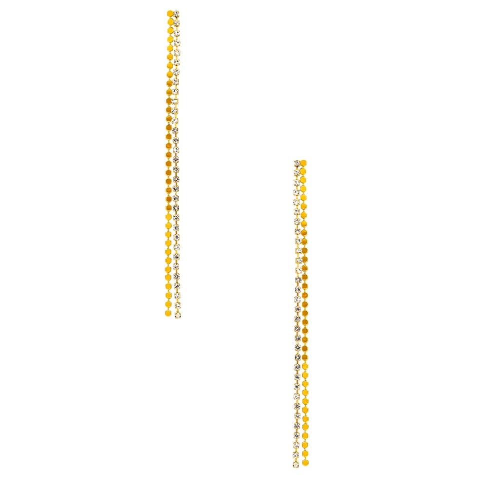NWT Cloverpost Virgil Earrings in Yellow Gold & Crystal
